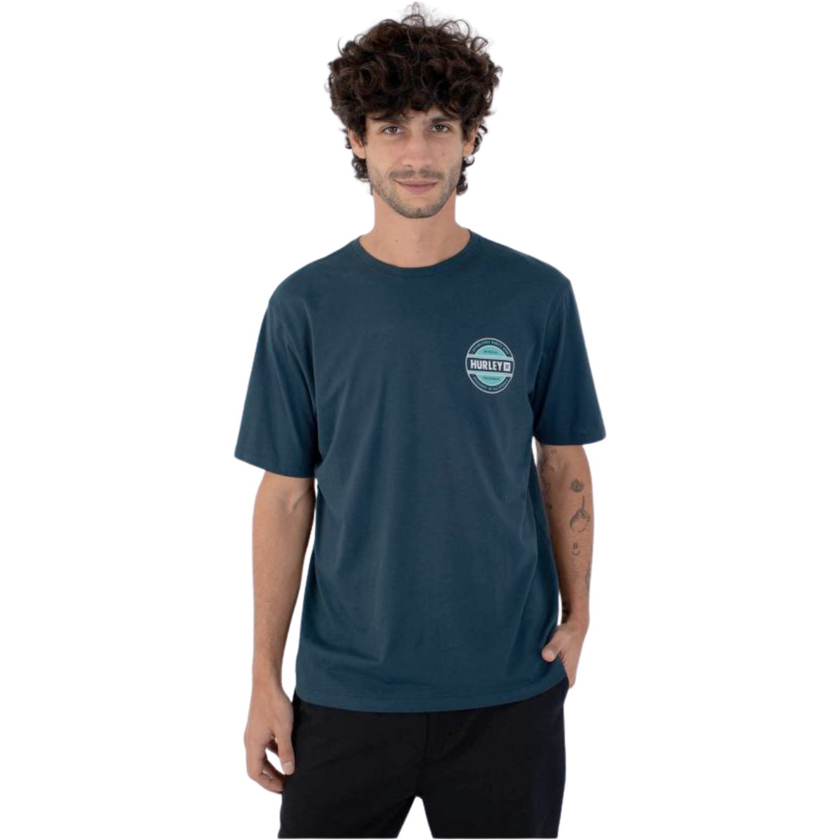 2026 Hurley Mens Filler Short Sleeve Tee HFA25MMTS04306 - Obsidian
